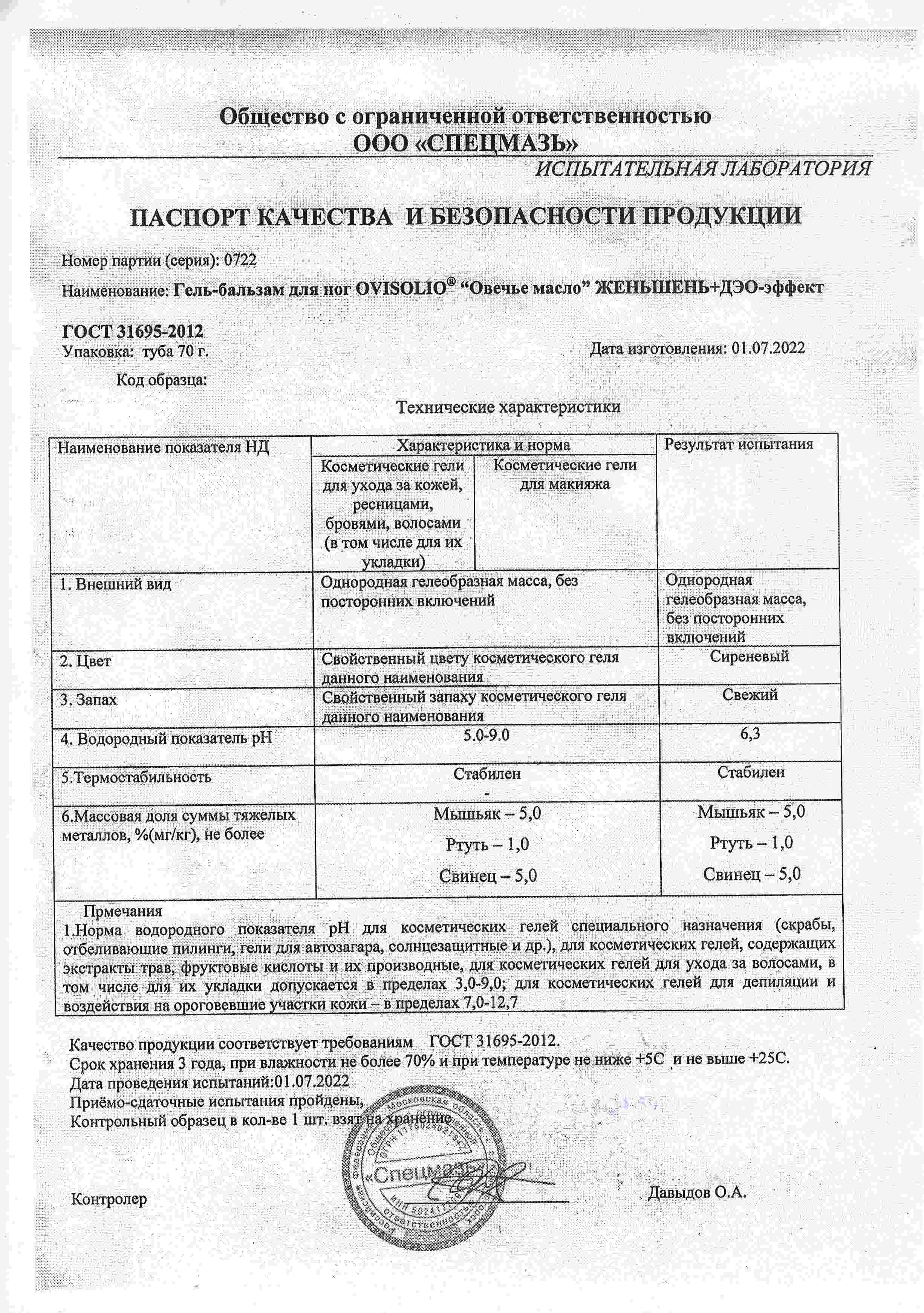 Паспорт №072022